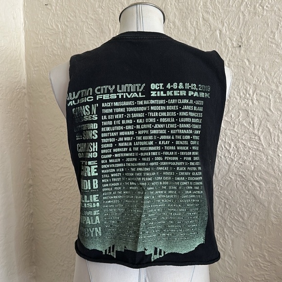 Austin City Limits 2019 Reworked Sleeveless Tee Shirt Billie Eilish Guns n Roses - Picture 4 of 7